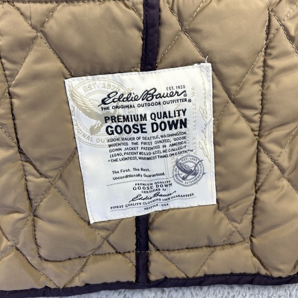 Eddie Bauer Vest Womens Medium Purple Goose Down Quilted Puffer Bubble Snap - Picture 8 of 8